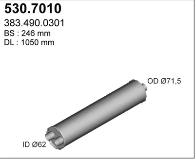 Silenciador central/posterior ASSO 530.7010
