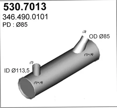 Silenciador central/posterior ASSO 530.7013