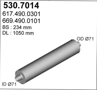 Silenciador central/posterior ASSO 530.7014
