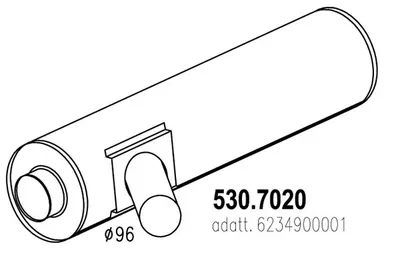 Silenciador central/posterior ASSO 530.7020