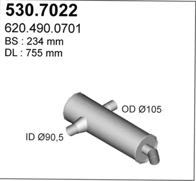 Silenciador central/posterior ASSO 530.7022
