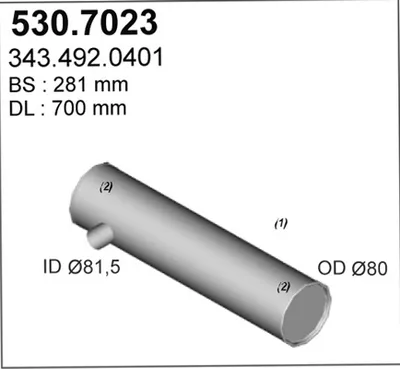 Silenciador central/posterior ASSO 530.7023