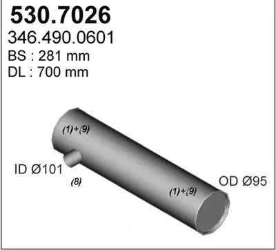 Silenciador central/posterior ASSO 530.7026