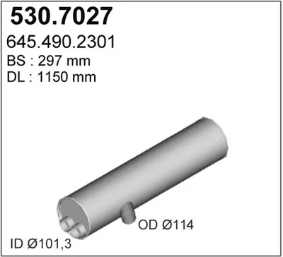 Silenciador central/posterior ASSO 530.7027