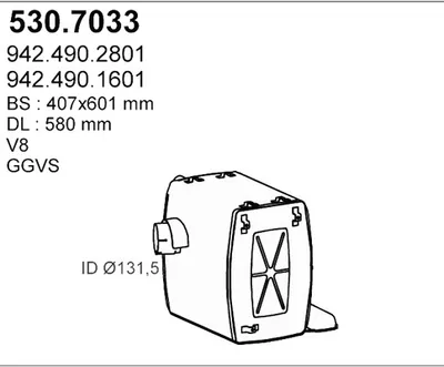 Silenciador central/posterior ASSO 530.7033