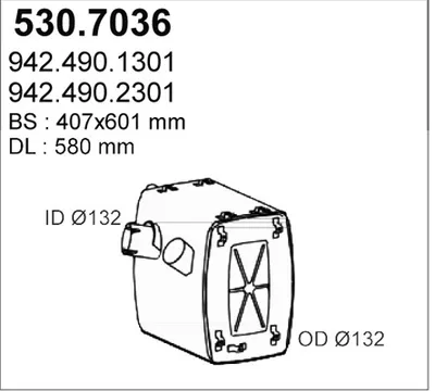 Silenciador central/posterior ASSO 530.7036