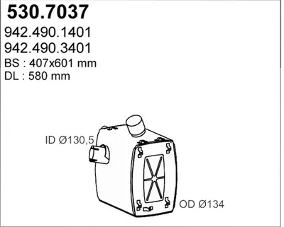 Silenciador central/posterior ASSO 530.7037