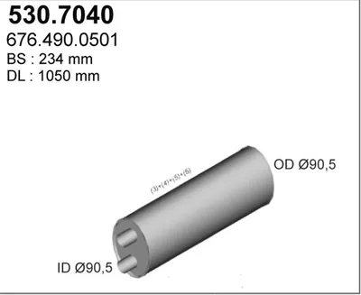 Silenciador central/posterior ASSO 530.7040