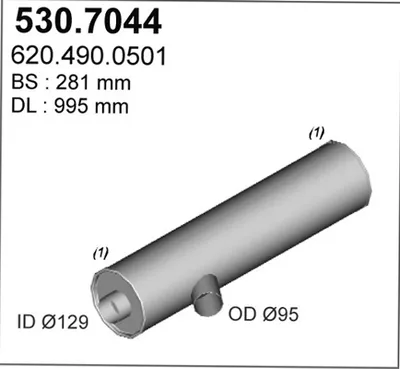 Silenciador central/posterior ASSO 530.7044