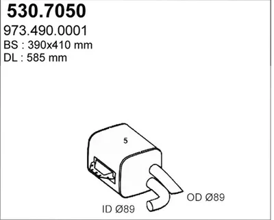 Silenciador central/posterior ASSO 530.7050