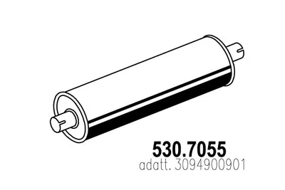 Silenciador central/posterior Mercedes-Benz T2/L Van · Mercedes-Benz T2/L Municipal Vehicle · Mercedes-Benz T2/L Platform/Chassis