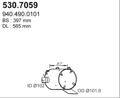 Silenciador central/posterior ASSO 530.7059
