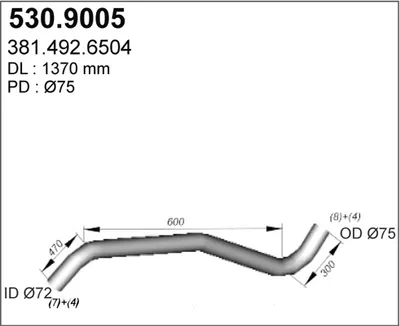 Tubo de escape ASSO 530.9005