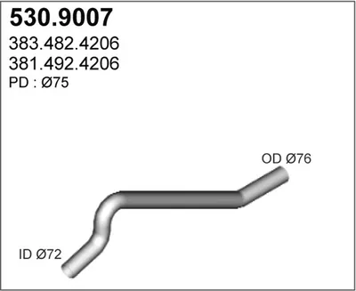 Tubo de escape ASSO 530.9007