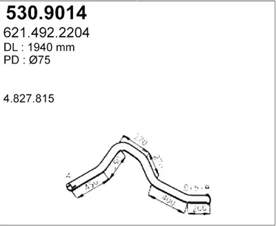 Tubo de escape ASSO 530.9014
