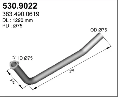 Tubo de escape ASSO 530.9022