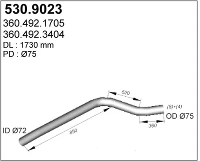Tubo de escape ASSO 530.9023