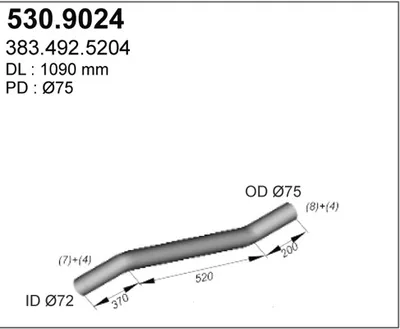 Tubo de escape ASSO 530.9024