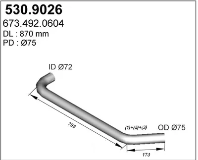 Tubo de escape ASSO 530.9026