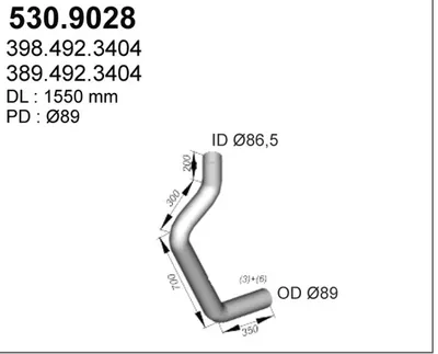 Tubo de escape ASSO 530.9028