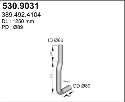 Tubo de escape ASSO 530.9031