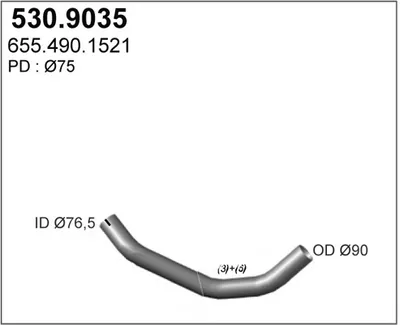 Tubo de escape ASSO 530.9035
