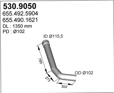 Tubo de escape ASSO 530.9050