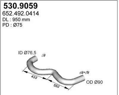 Tubo de escape ASSO 530.9059