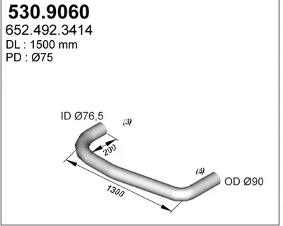 Tubo de escape ASSO 530.9060