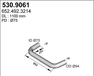 Tubo de escape ASSO 530.9061