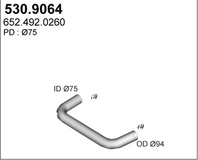Tubo de escape ASSO 530.9064
