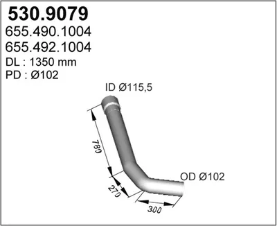 Tubo de escape ASSO 530.9079