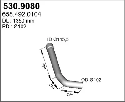 Tubo de escape ASSO 530.9080