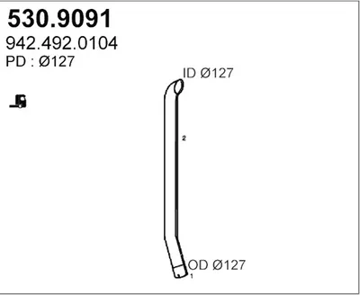 Tubo de escape ASSO 530.9091
