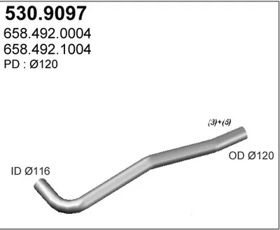 Tubo de escape ASSO 530.9097