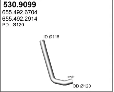 Tubo de escape ASSO 530.9099