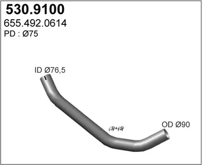 Tubo de escape ASSO 530.9100