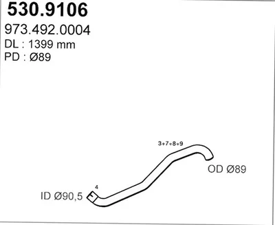 Tubo de escape ASSO 530.9106
