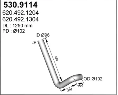 Tubo de escape ASSO 530.9114