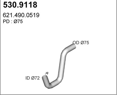 Tubo de escape ASSO 530.9118