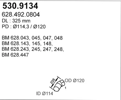 Tubo de escape ASSO 530.9134