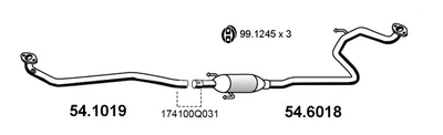 Tubo de escape Toyota YARIS