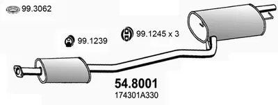 Silenciador central/posterior Toyota CARINA E VI Saloon · Toyota CARINA E VI · Toyota CARINA E VI Sportswagon