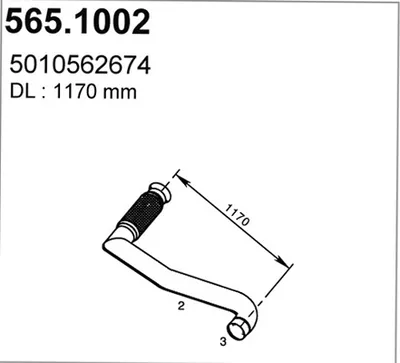 Tubo de escape ASSO 565.1002