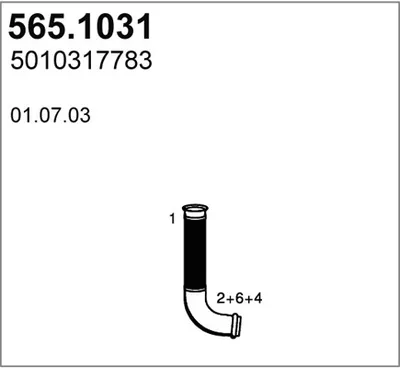 Tubo de escape ASSO 565.1031