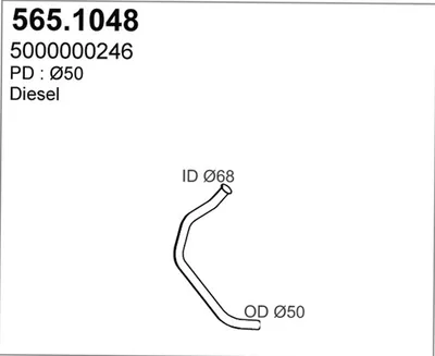 Tubo de escape ASSO 565.1048