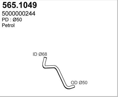 Tubo de escape ASSO 565.1049