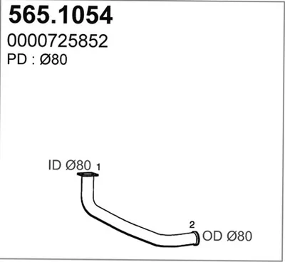 Tubo de escape ASSO 565.1054