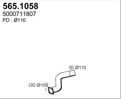 Tubo de escape ASSO 565.1058