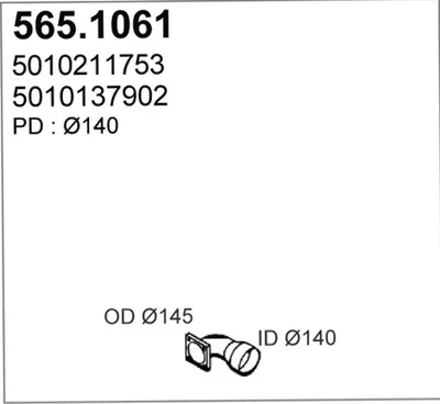 Tubo de escape ASSO 565.1061